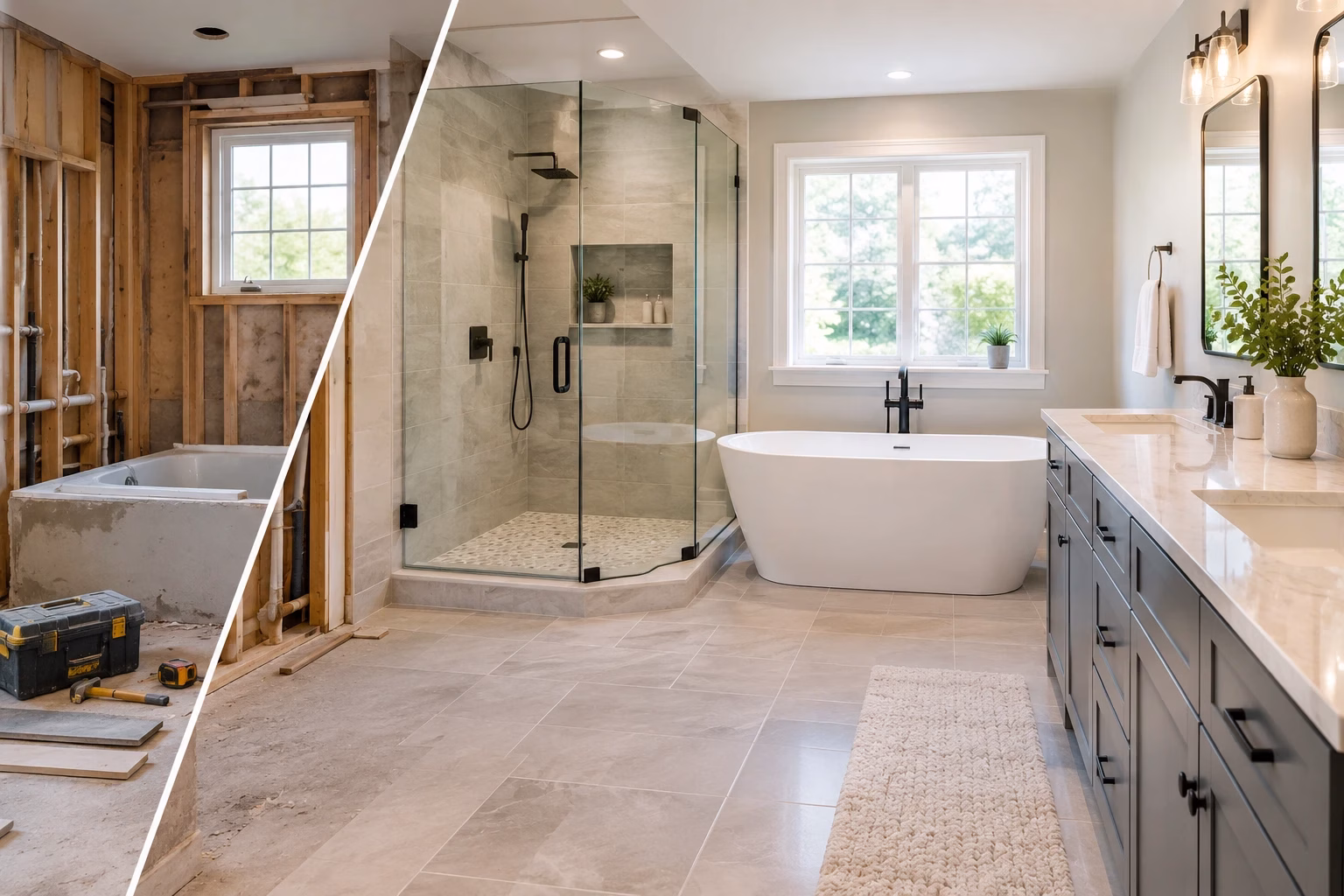 Cost of master bathroom remodeling per square foot in USA