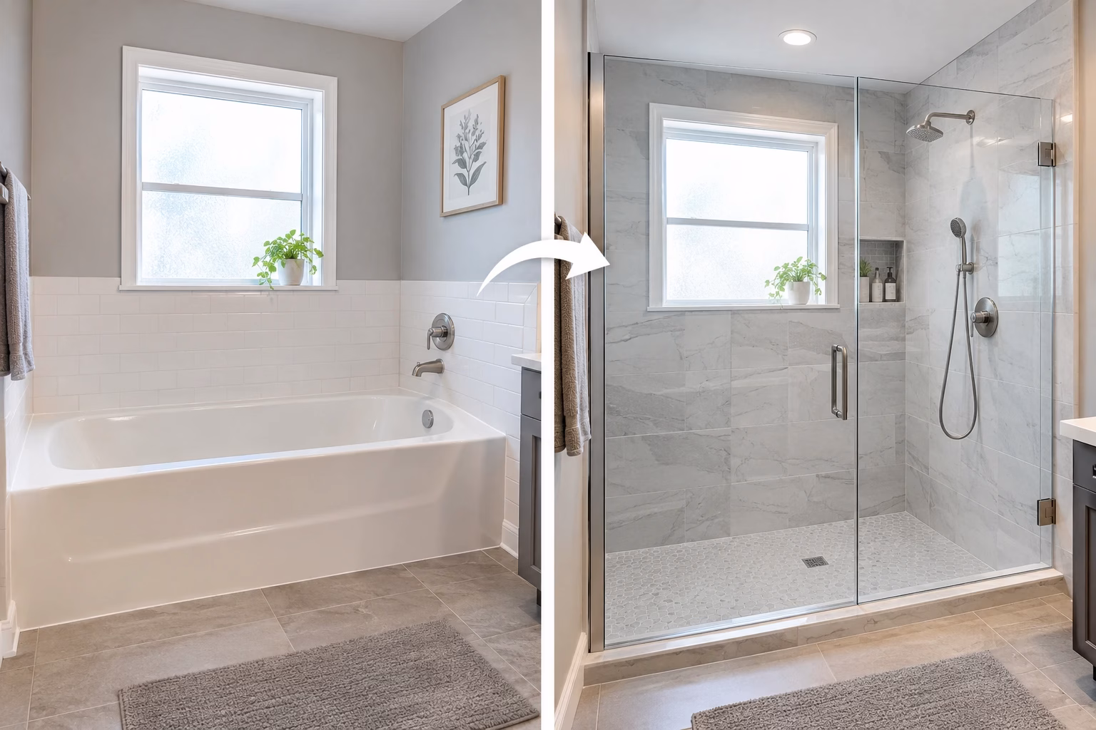 Tub to shower conversion contractors near me Delaware