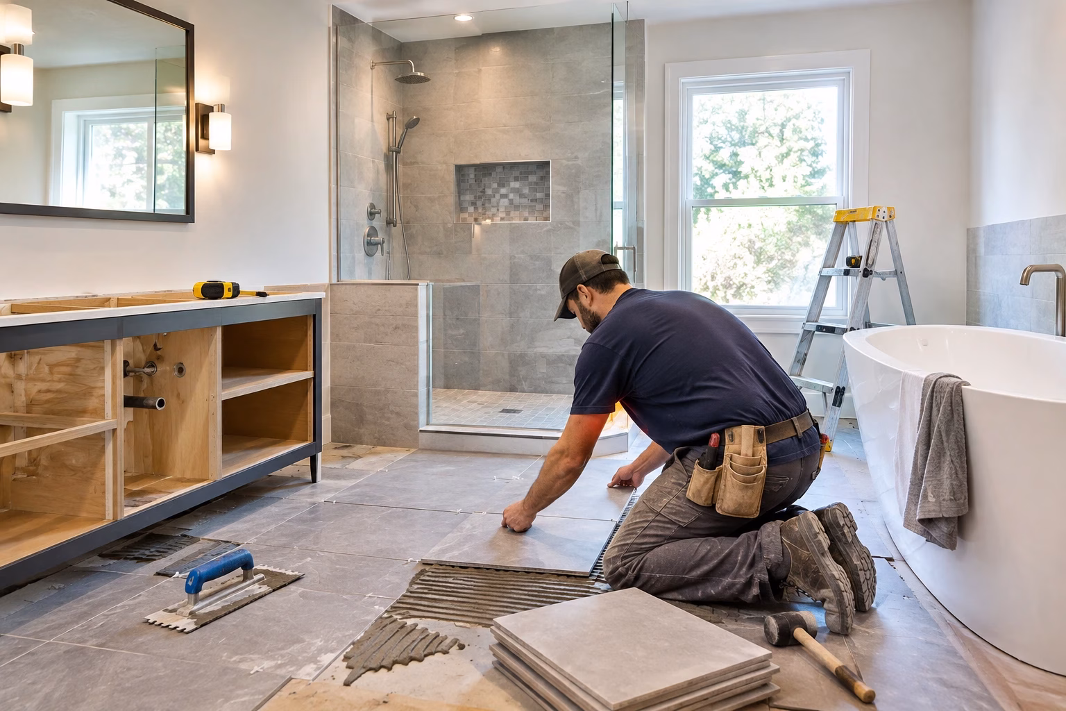 Which local bathroom renovator offers custom shower designs